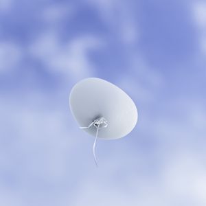 Preview wallpaper balloon, white, sky, clouds, flight