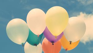 Preview wallpaper balloons, colorful, sky, lightness, flight, happiness