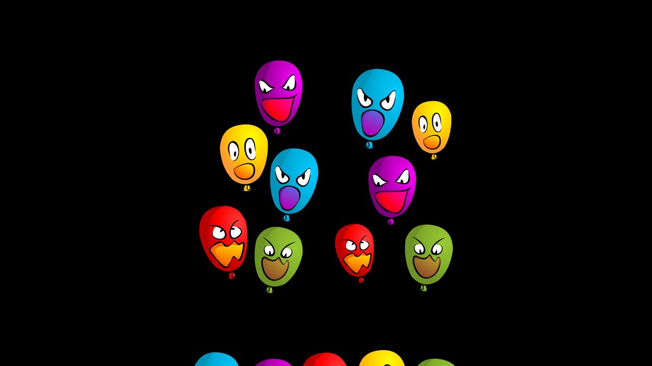 Wallpaper balloons, emoticons, colorful, emotions