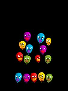 Preview wallpaper balloons, emoticons, colorful, emotions