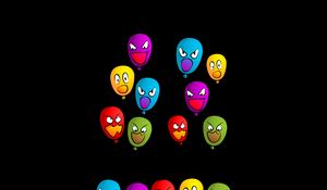 Preview wallpaper balloons, emoticons, colorful, emotions