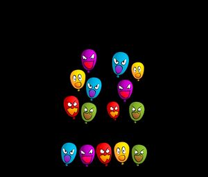 Preview wallpaper balloons, emoticons, colorful, emotions