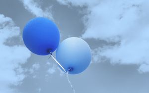 Preview wallpaper balloons, flight, sky, clouds