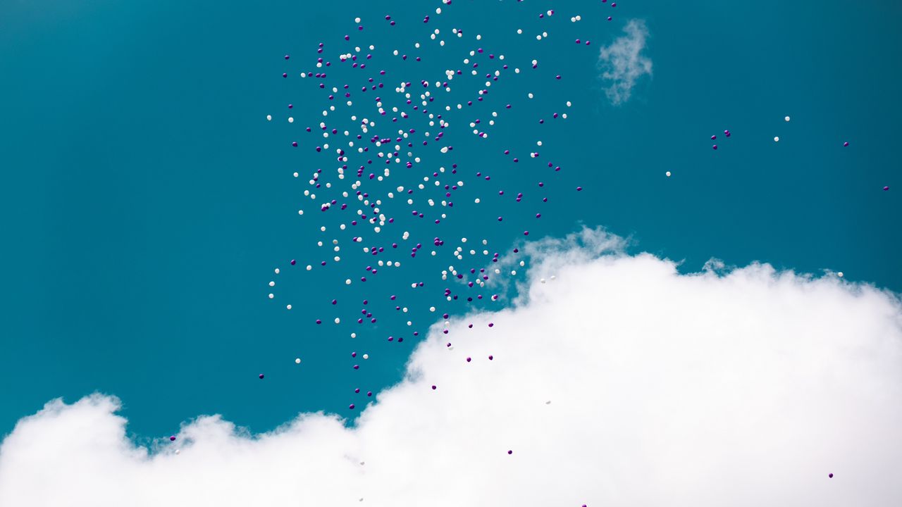 Wallpaper balloons, flight, sky, clouds, lightness