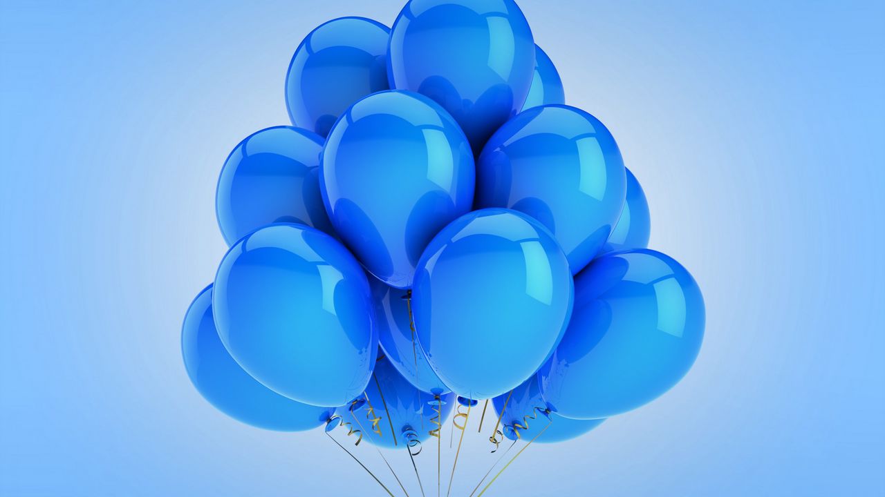 Wallpaper balloons, holiday, celebration, blue