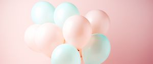 Preview wallpaper balloons, pink, blue, pink background