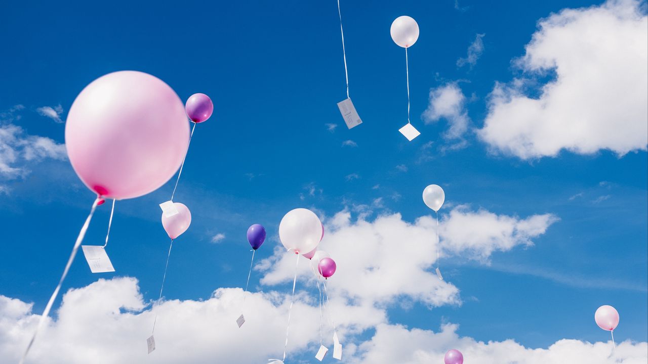 Wallpaper balloons, sky, clouds, flight, height