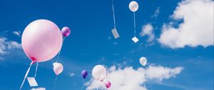 Preview wallpaper balloons, sky, clouds, flight, height