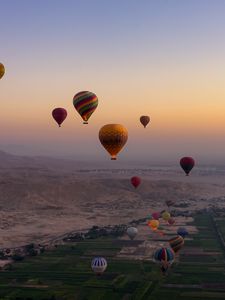 Preview wallpaper balloons, sky, flight, aerial view