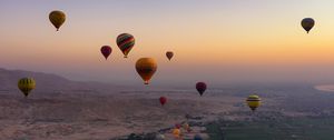 Preview wallpaper balloons, sky, flight, aerial view