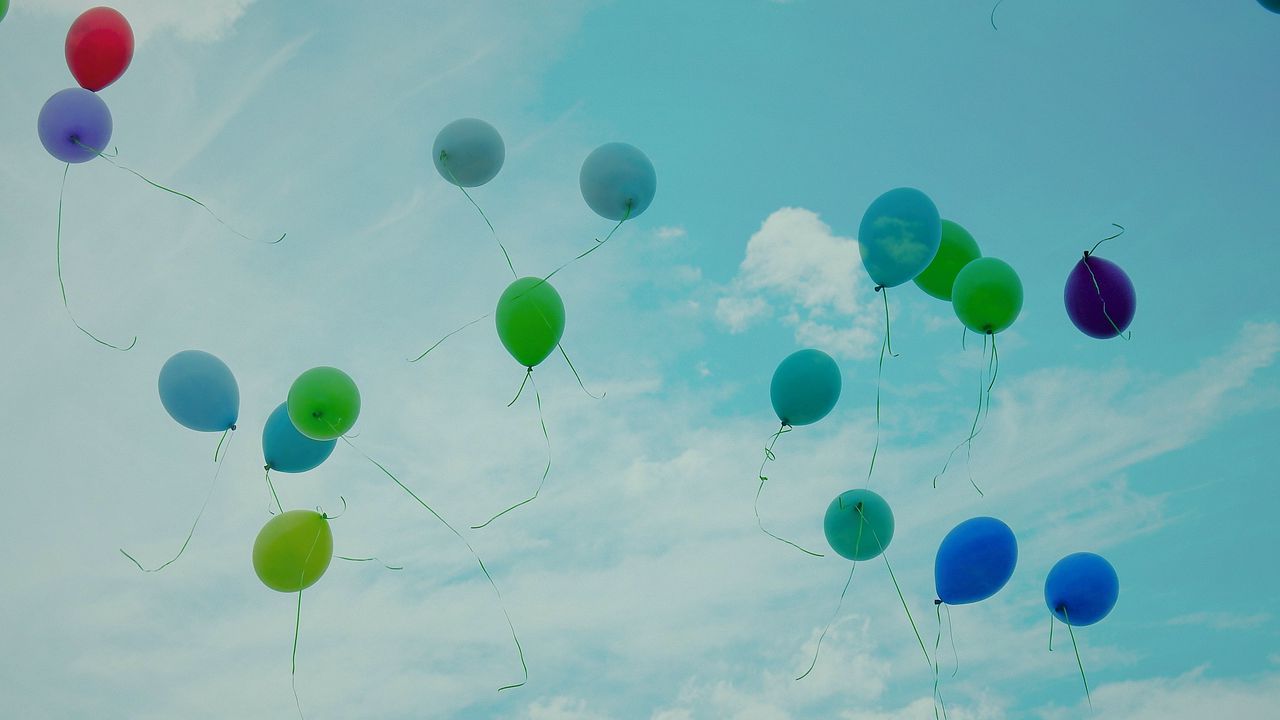 Wallpaper balloons, sky, flight, colorful, clouds, lightness