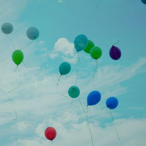 Preview wallpaper balloons, sky, flight, colorful, clouds, lightness