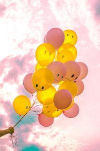 Preview wallpaper balloons, sky, pink, yellow