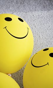 Preview wallpaper balloons, smiles, emoticons, yellow