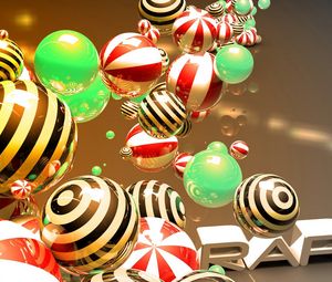 Preview wallpaper balls, 3d, sphere, flight