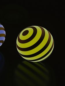 Preview wallpaper balls, ball, stripes, glow