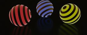 Preview wallpaper balls, ball, stripes, glow