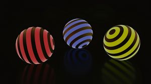 Preview wallpaper balls, ball, stripes, glow