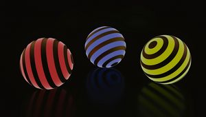 Preview wallpaper balls, ball, stripes, glow