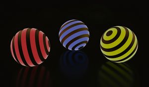 Preview wallpaper balls, ball, stripes, glow