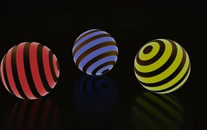 Preview wallpaper balls, ball, stripes, glow