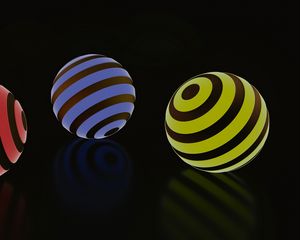 Preview wallpaper balls, ball, stripes, glow