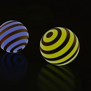 Preview wallpaper balls, ball, stripes, glow