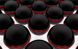 Preview wallpaper balls, black, surface, glass, striped