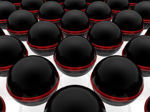 Preview wallpaper balls, black, surface, glass, striped