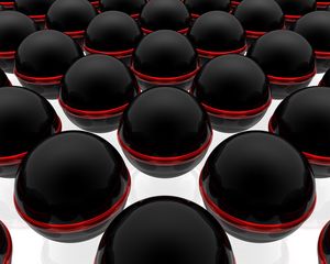 Preview wallpaper balls, black, surface, glass, striped