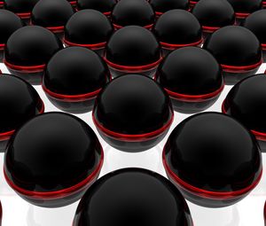 Preview wallpaper balls, black, surface, glass, striped