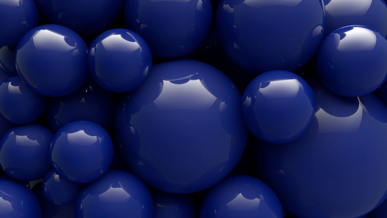 Wallpaper balls, blue, smooth, shape