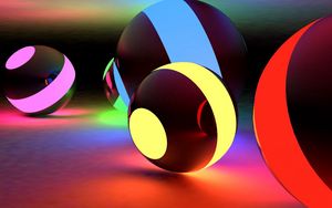 Preview wallpaper balls, bright, light, stripes