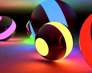 Preview wallpaper balls, bright, light, stripes