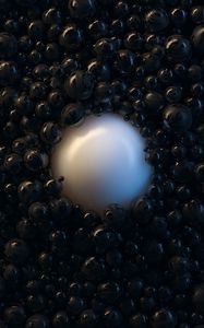 Preview wallpaper balls, bubbles, 3d, black, white