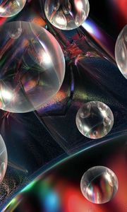 Preview wallpaper balls, bubbles, colored, glass, transparent