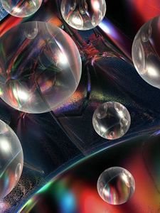 Preview wallpaper balls, bubbles, colored, glass, transparent