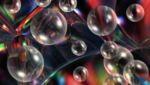 Preview wallpaper balls, bubbles, colored, glass, transparent