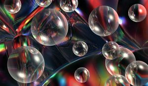 Preview wallpaper balls, bubbles, colored, glass, transparent