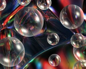 Preview wallpaper balls, bubbles, colored, glass, transparent