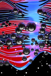 Preview wallpaper balls, bubbles, lines, wavy
