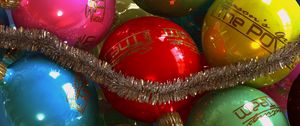 Preview wallpaper balls, christmas, tinsel, new year