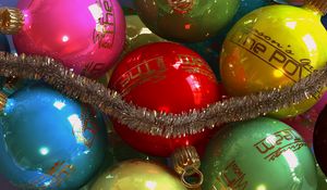 Preview wallpaper balls, christmas, tinsel, new year