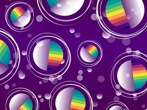 Preview wallpaper balls, circles, rainbow, colorful, pattern