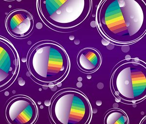 Preview wallpaper balls, circles, rainbow, colorful, pattern