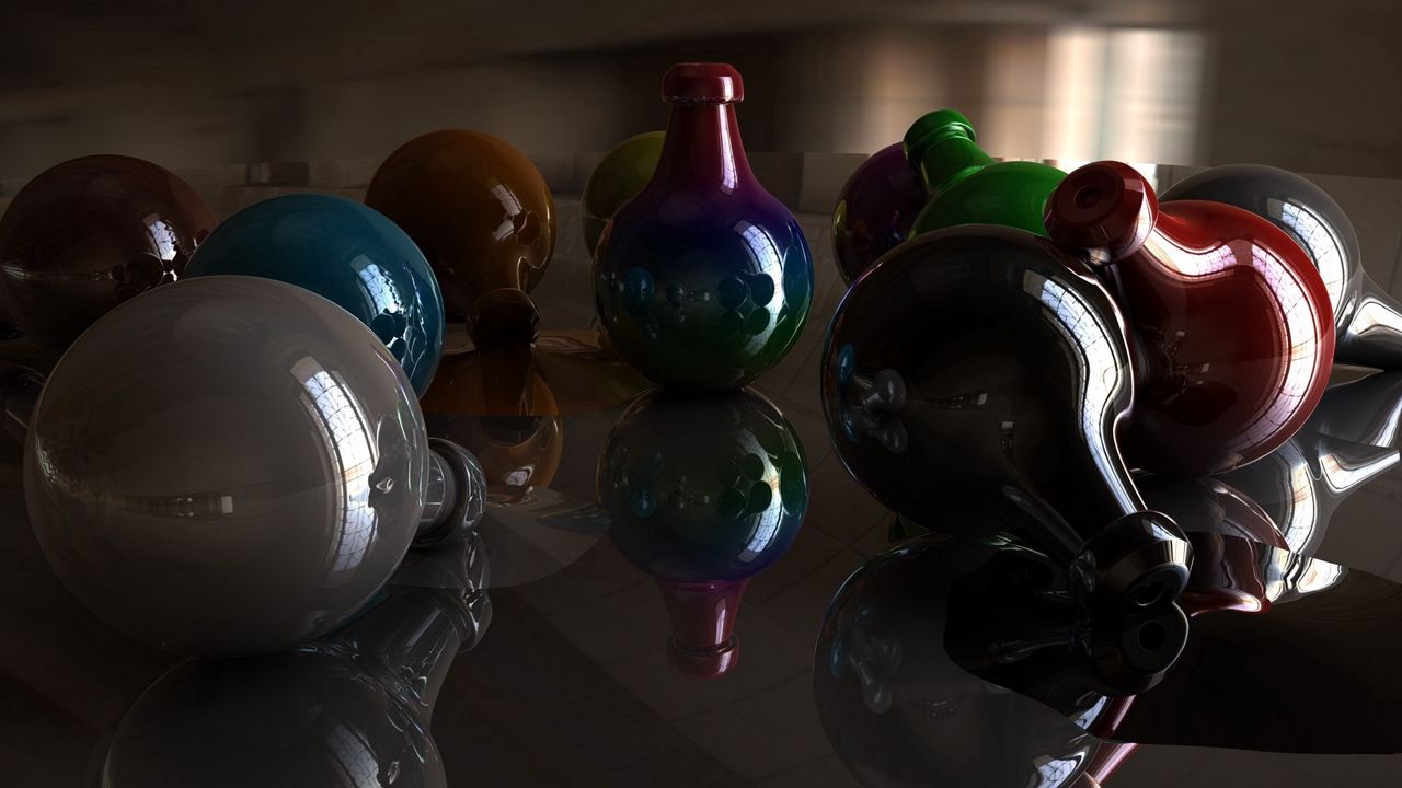 Wallpaper balls, color, shadow, dark