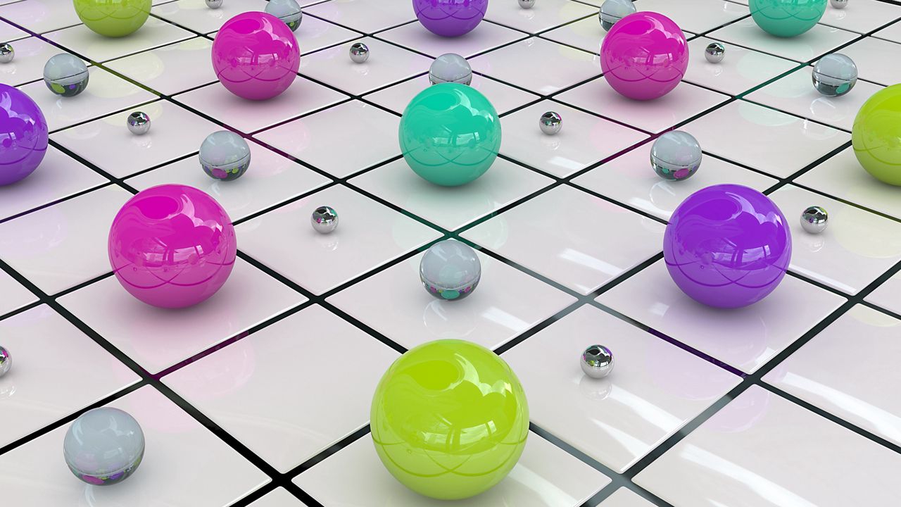 Wallpaper balls, colored, surface, glass