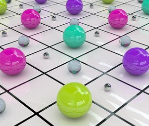 Preview wallpaper balls, colored, surface, glass