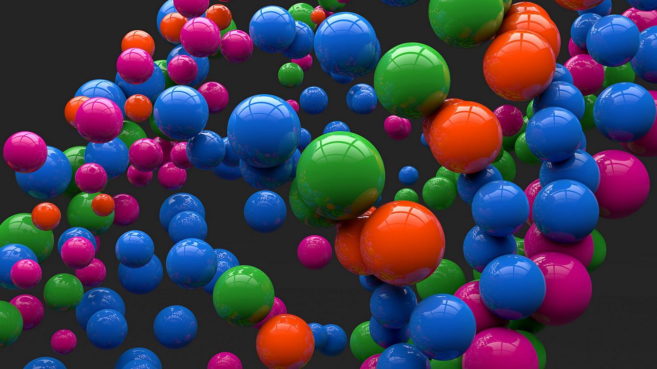 Wallpaper balls, colorful, flight, form