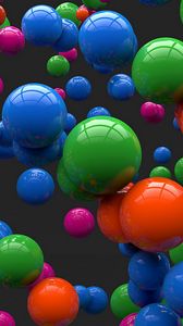 Preview wallpaper balls, colorful, flight, form